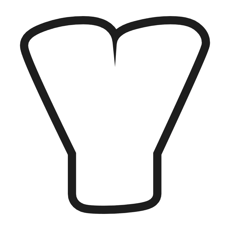Bubble letter Y – Bold style