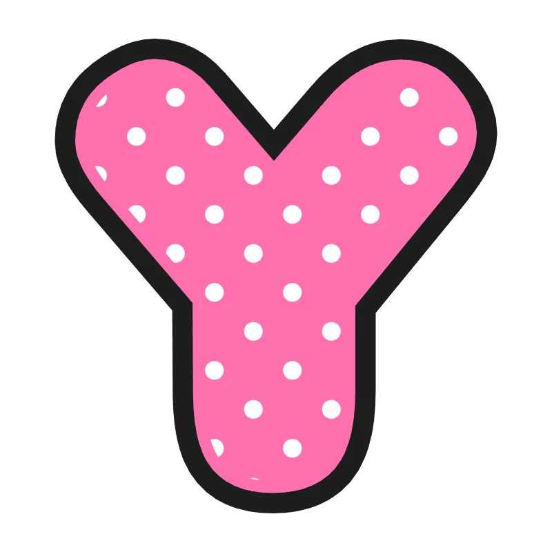 Bubble letter Y – Polka dots style