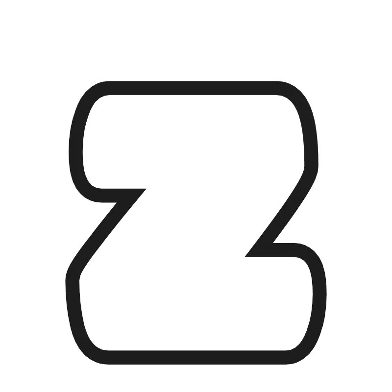Lowercase bubble letter z – Bold style