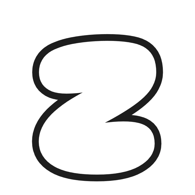 Lowercase bubble letter z – Classic style