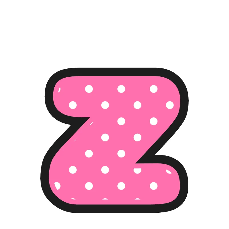 Lowercase bubble letter z – Polka dots style