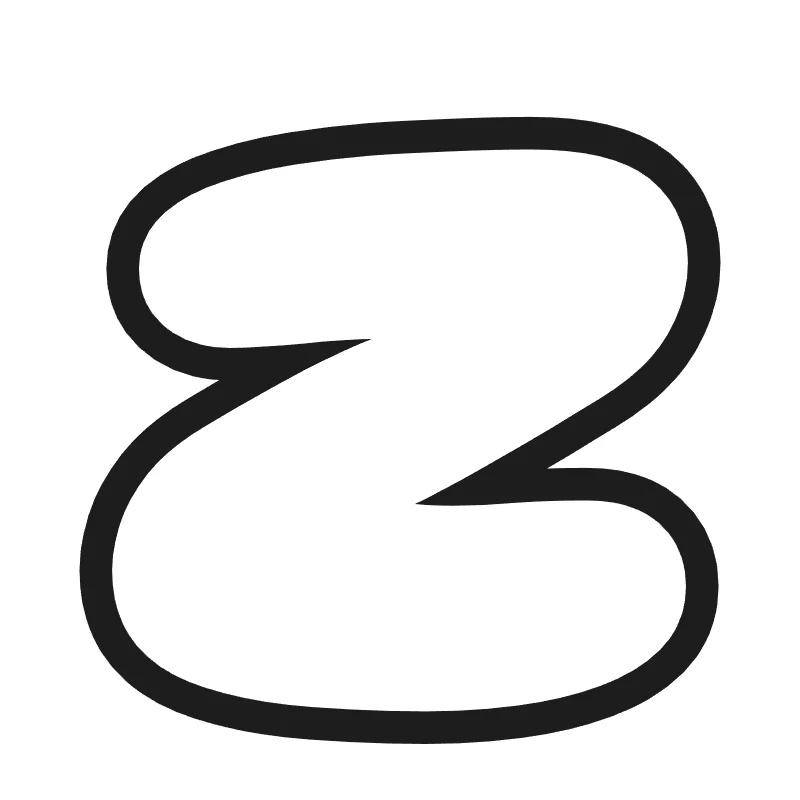 Lowercase bubble letter z – Hand-drawn style