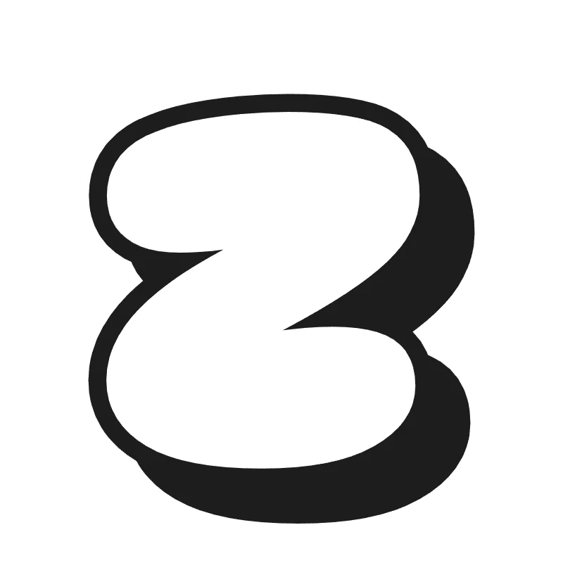 Lowercase bubble letter z – Shadow style