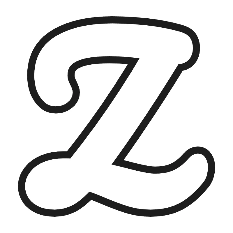 Bubble letter Z – Cursive style