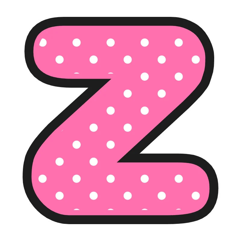 Bubble letter Z – Polka dots style