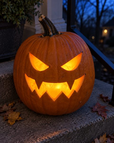 Spooky Slanted Cat Eyes carved pumpkin