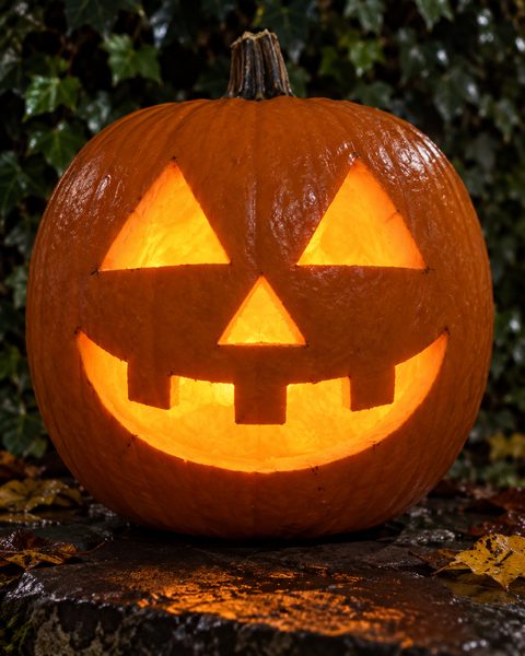 Classic Jack O Lantern Face carved pumpkin