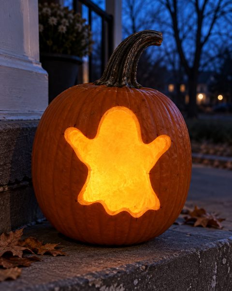 Ghost pumpkin carving stencils