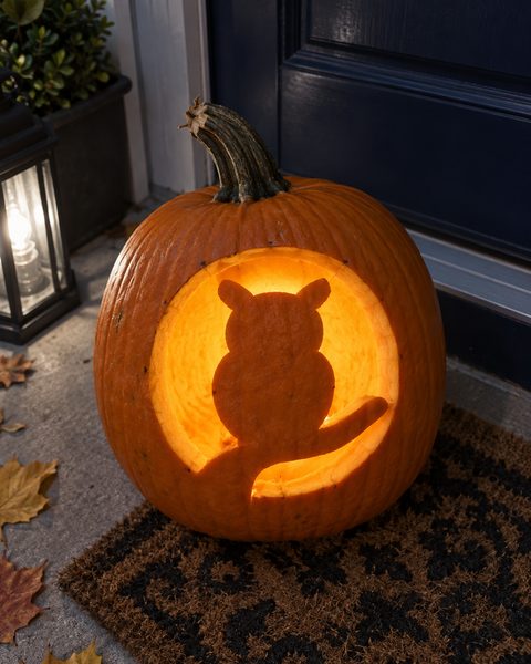 Owl on Moon Branch carved pumpkin