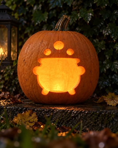 Bubbling Magic Pot carved pumpkin