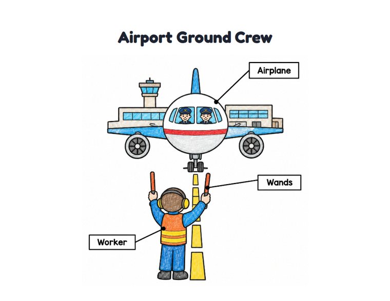 Airport Ground Crew worksheet (Easy, Pre-K–K)