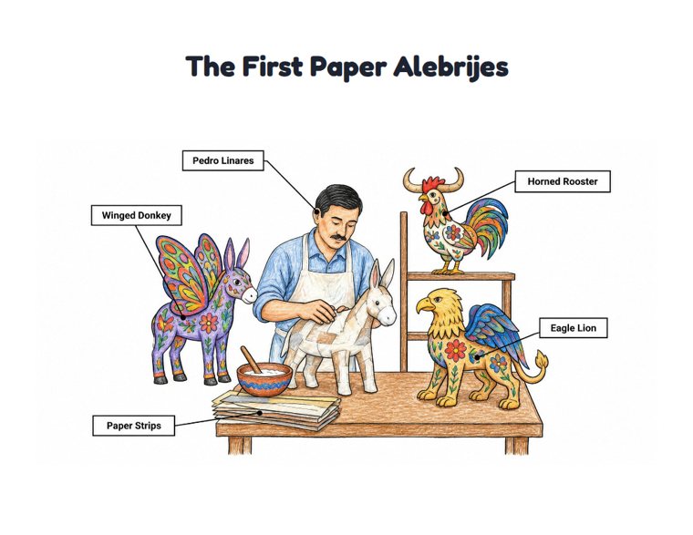 The First Paper Alebrijes worksheet (Medium, Grades 1–2)
