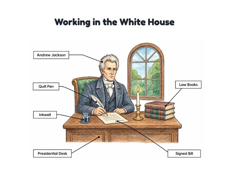 Working in the White House worksheet (Hard, Grades 3–4)