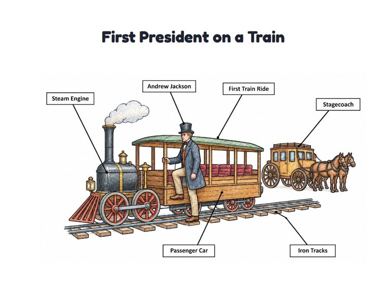 First President on a Train worksheet (Hard, Grades 3–4)