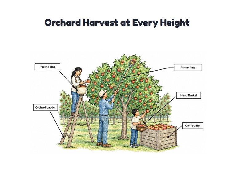 Orchard Harvest at Every Height worksheet (Hard, Grades 3–4)