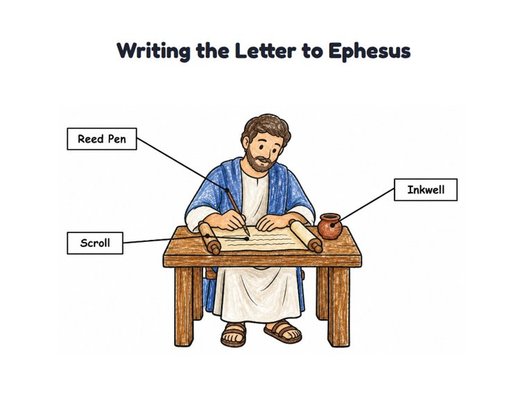 Writing the Letter to Ephesus worksheet (Easy, Pre-K–K)