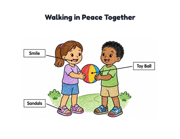 Walking in Peace Together worksheet (Easy, Pre-K–K)