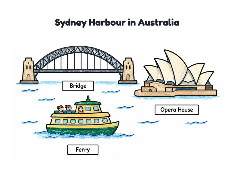 Sydney Harbour in Australia worksheet (Easy, Pre-K–K)