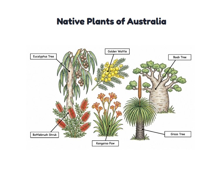 Native Plants of Australia worksheet (Hard, Grades 3–4)