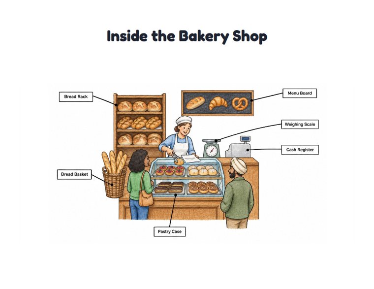 Inside the Bakery Shop worksheet (Hard, Grades 3–4)