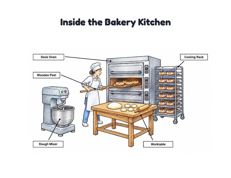 Inside the Bakery Kitchen worksheet (Medium, Grades 1–2)