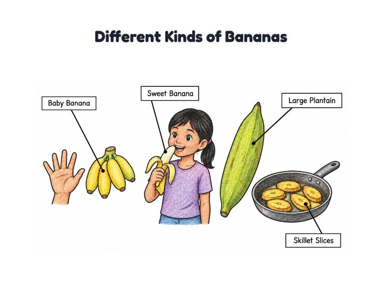 Different Kinds of Bananas worksheet (Medium, Grades 1–2)