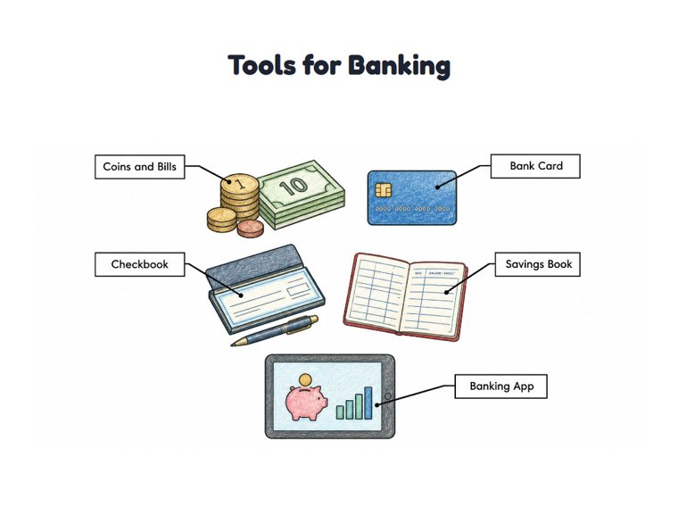 Tools for Banking worksheet (Medium, Grades 1–2)