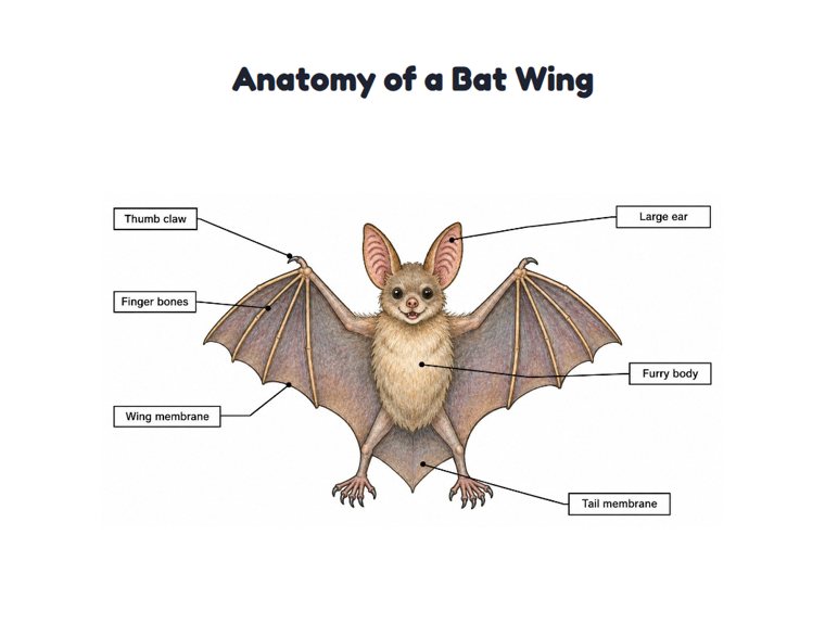 Anatomy of a Bat Wing worksheet (Hard, Grades 3–4)