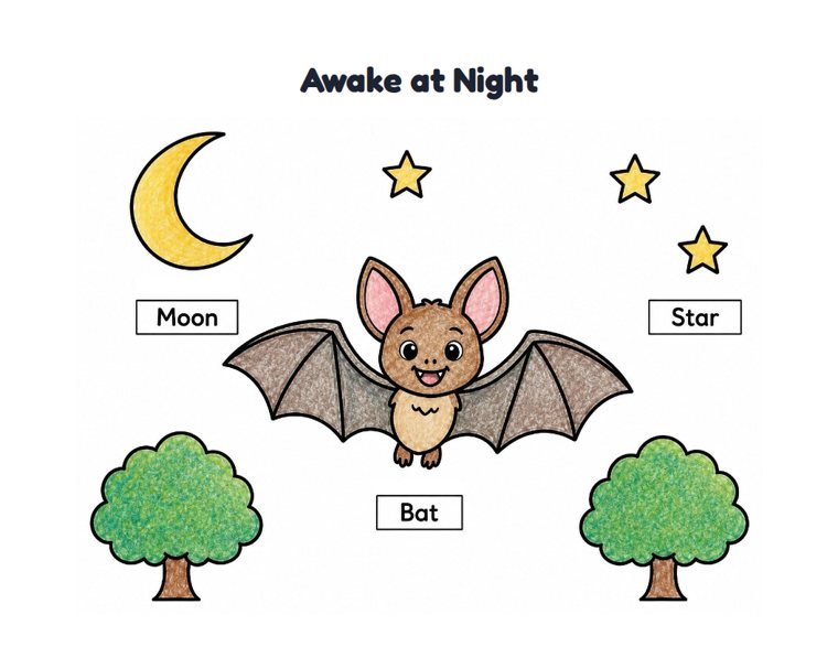 Awake at Night worksheet (Easy, Pre-K–K)