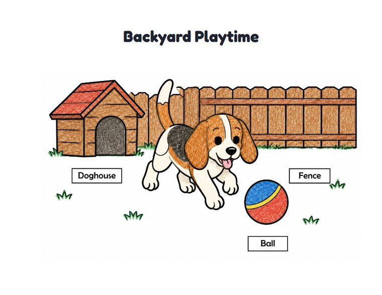 Backyard Playtime worksheet (Easy, Pre-K–K)
