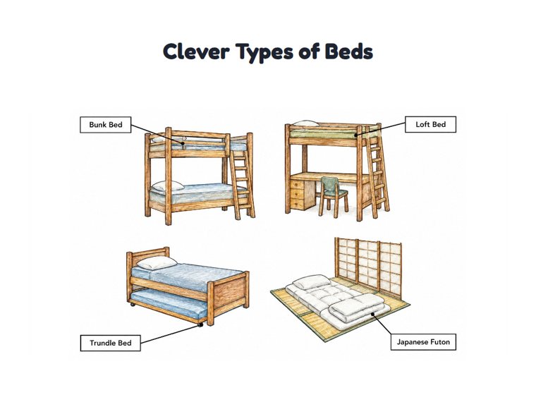 Clever Types of Beds worksheet (Hard, Grades 3–4)