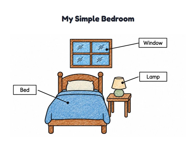 My Simple Bedroom worksheet (Easy, Pre-K–K)