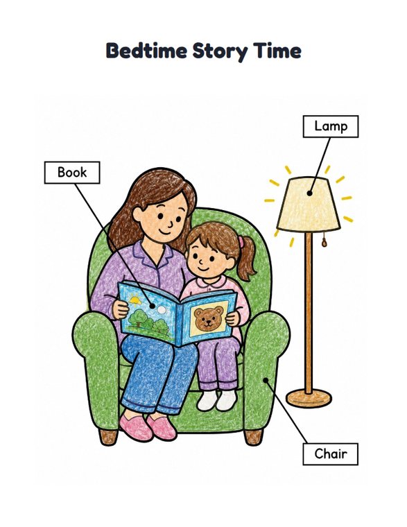 Bedtime Story Time worksheet (Easy, Pre-K–K)