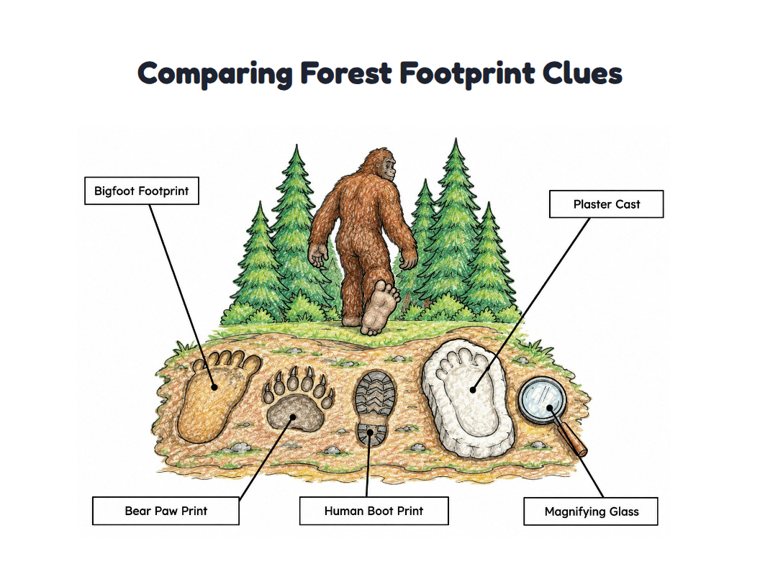 Comparing Forest Footprint Clues worksheet (Medium, Grades 1–2)