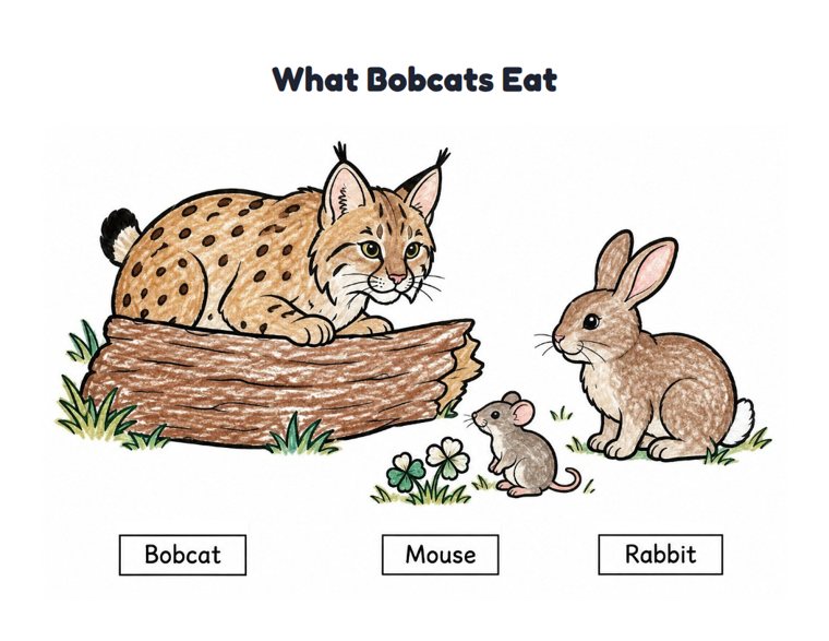 What Bobcats Eat worksheet (Easy, Pre-K–K)