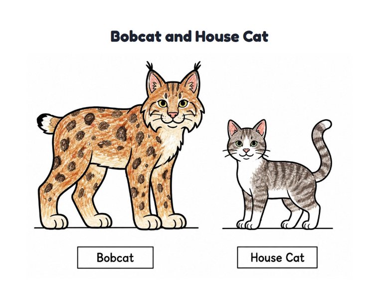 Bobcat and House Cat worksheet (Easy, Pre-K–K)