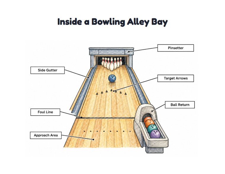 Inside a Bowling Alley Bay worksheet (Hard, Grades 3–4)