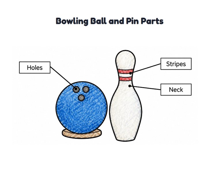Bowling Ball and Pin Parts worksheet (Easy, Pre-K–K)