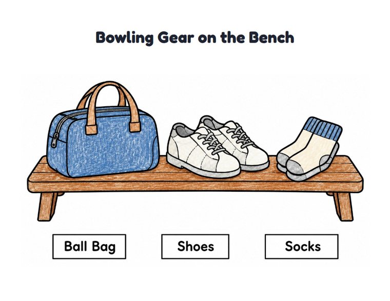 Bowling Gear on the Bench worksheet (Easy, Pre-K–K)