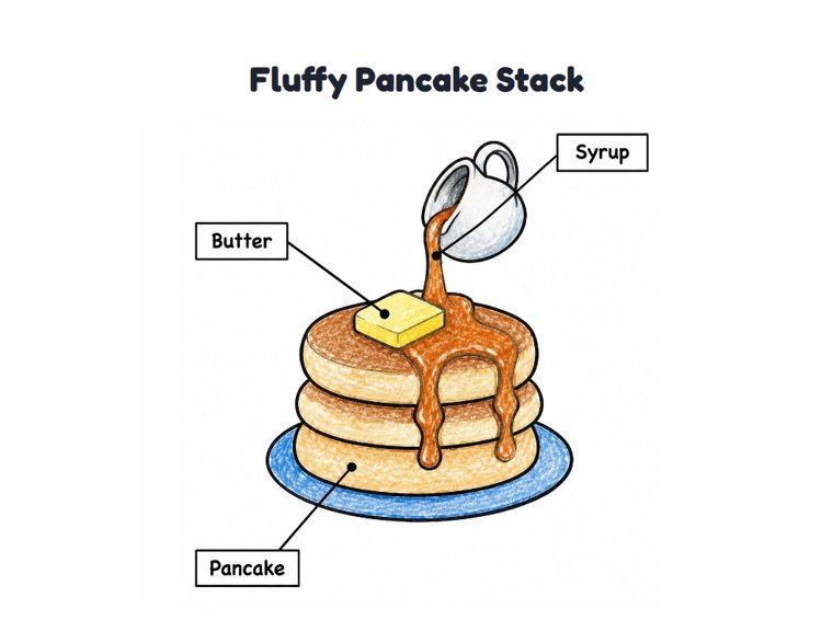 Fluffy Pancake Stack worksheet (Easy, Pre-K–K)