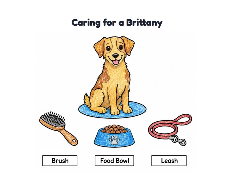 Caring for a Brittany worksheet (Easy, Pre-K–K)