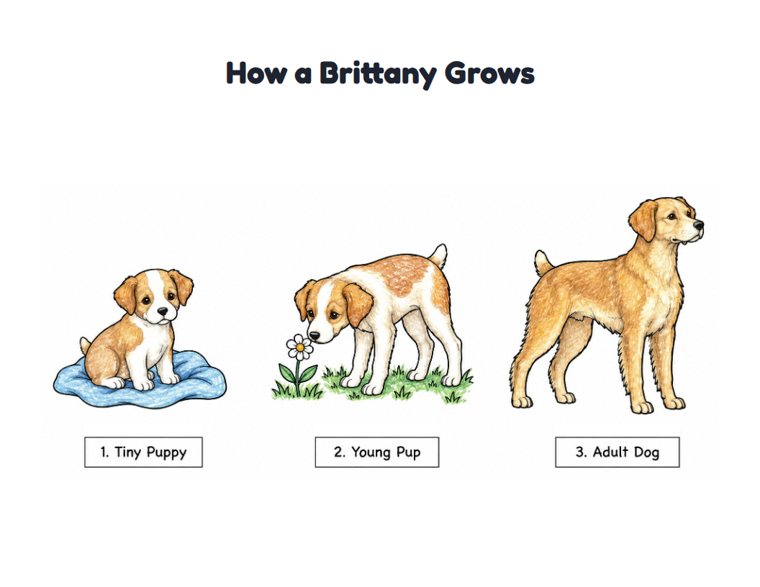 How a Brittany Grows worksheet (Medium, Grades 1–2)