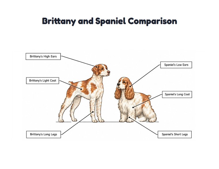 Brittany and Spaniel Comparison worksheet (Hard, Grades 3–4)