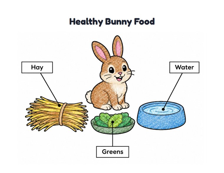Healthy Bunny Food worksheet (Easy, Pre-K–K)