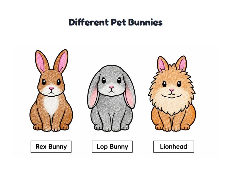 Different Pet Bunnies worksheet (Easy, Pre-K–K)