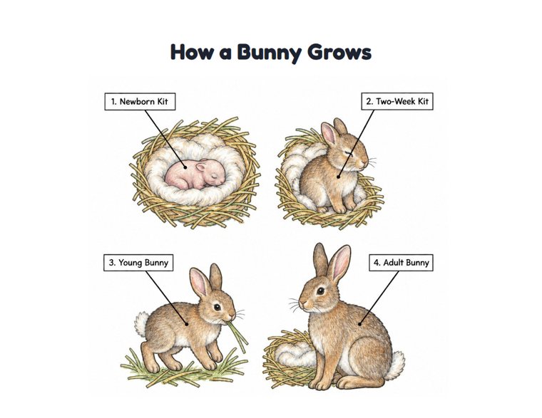 How a Bunny Grows worksheet (Hard, Grades 3–4)