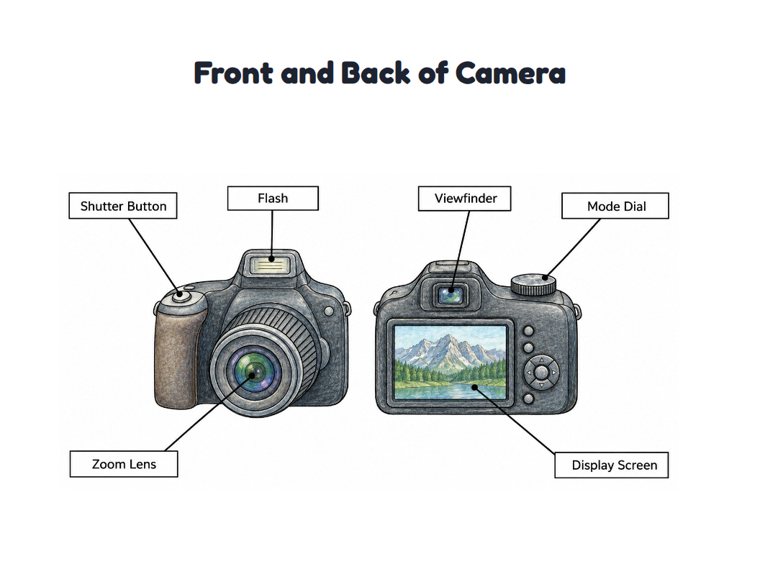 Front and Back of Camera worksheet (Hard, Grades 3–4)