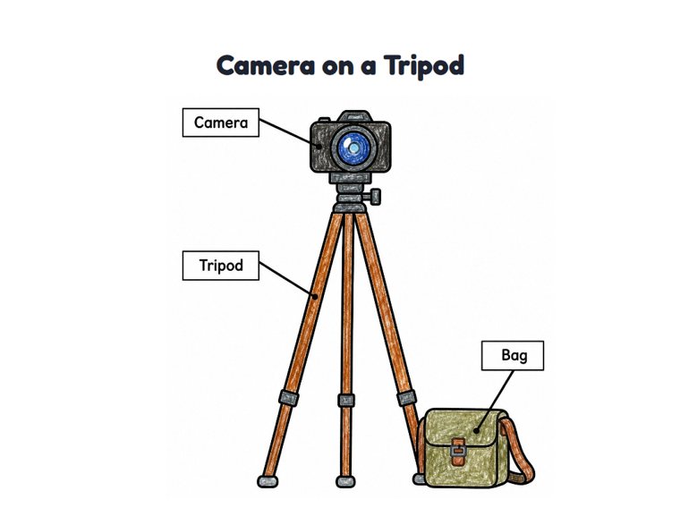 Camera on a Tripod worksheet (Easy, Pre-K–K)