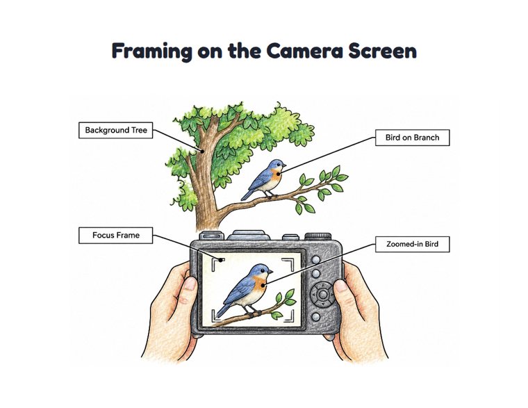 Framing on the Camera Screen worksheet (Medium, Grades 1–2)