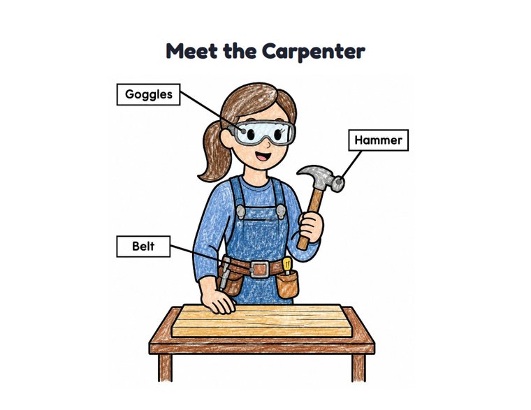 Meet the Carpenter worksheet (Easy, Pre-K–K)